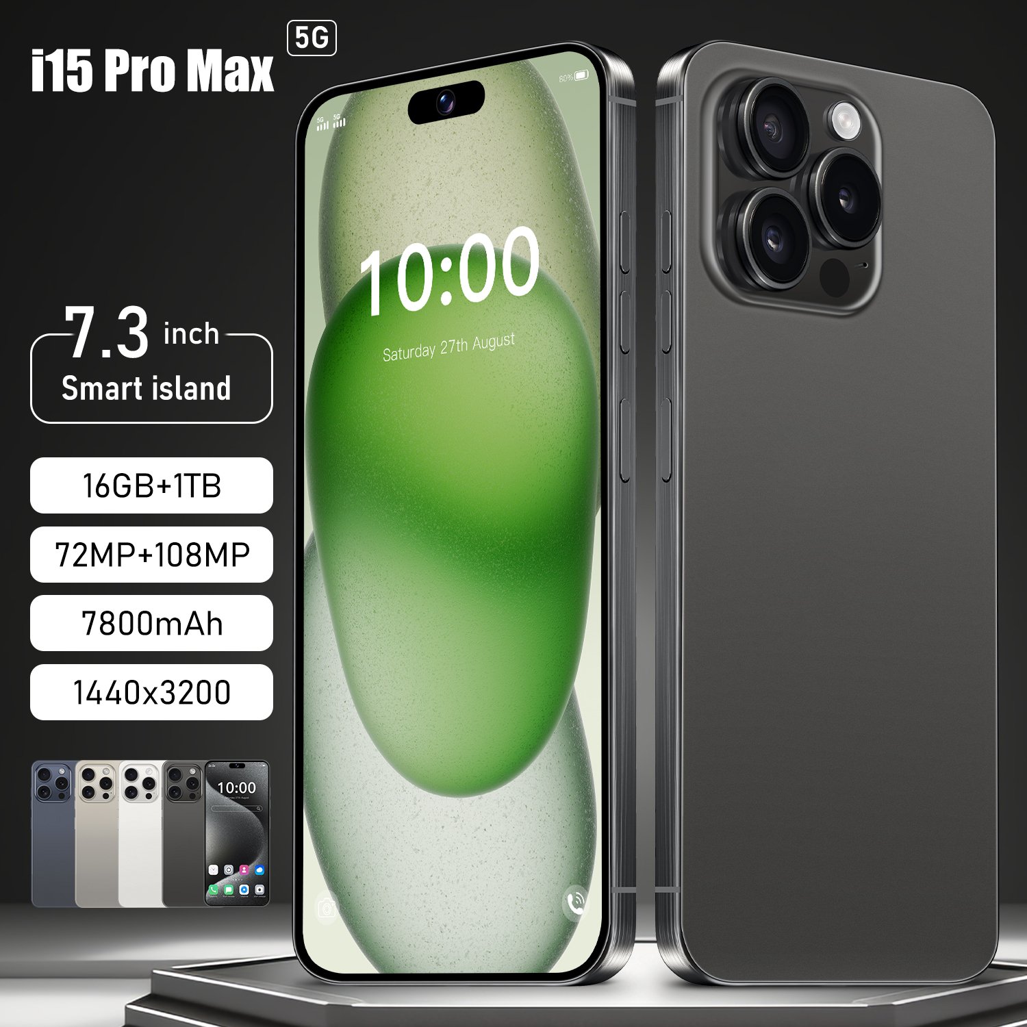 15 pro max 6.7 inch Full Screen WIFI GPS I15 Smartphone 16GB+1TB Android 4G 5G Mobile phone